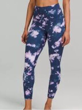 lululemon athletica Navy & Light Pink Tie-Dye High-Rise Leggings